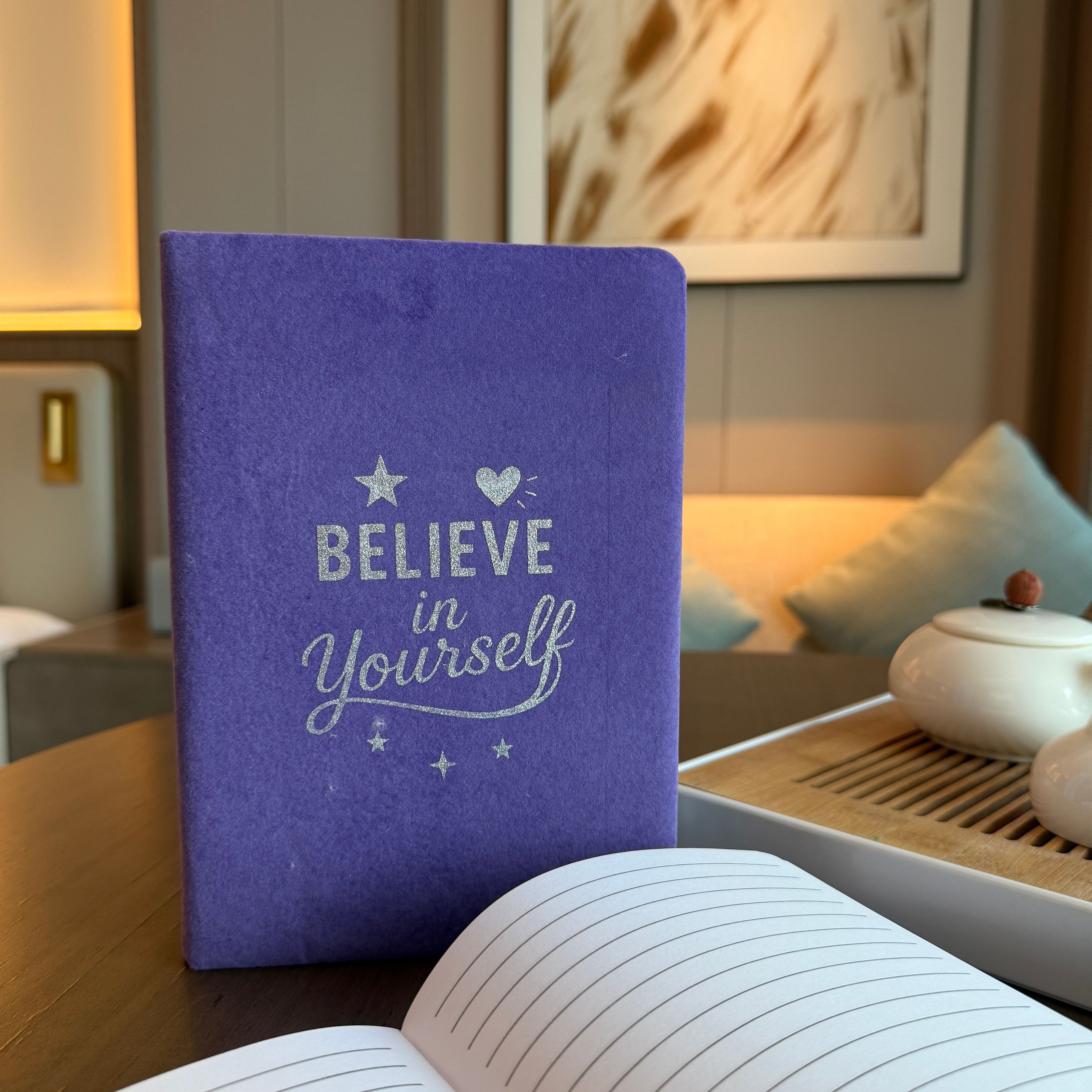Lavender Velvet Notebook - 80 lined pages