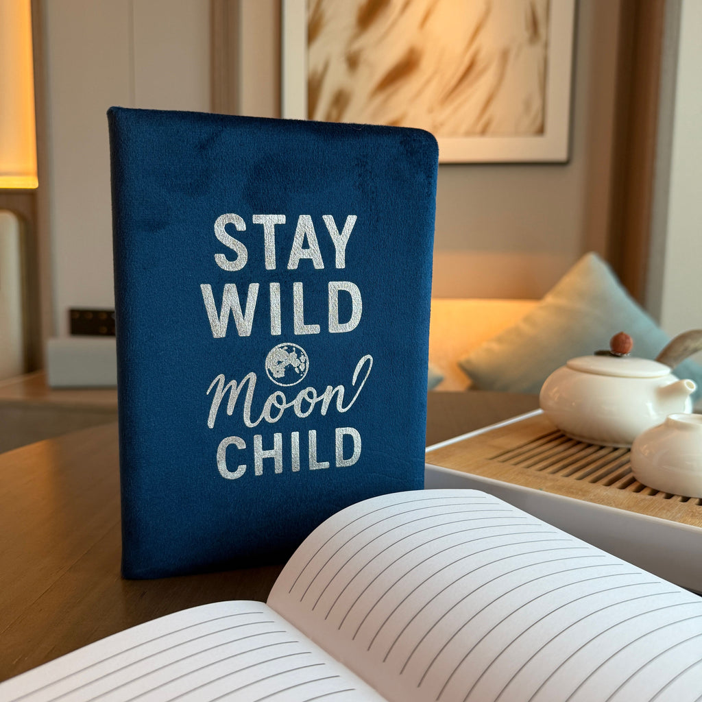 Dark Blue Velvet Notebook - 80 lined pages
