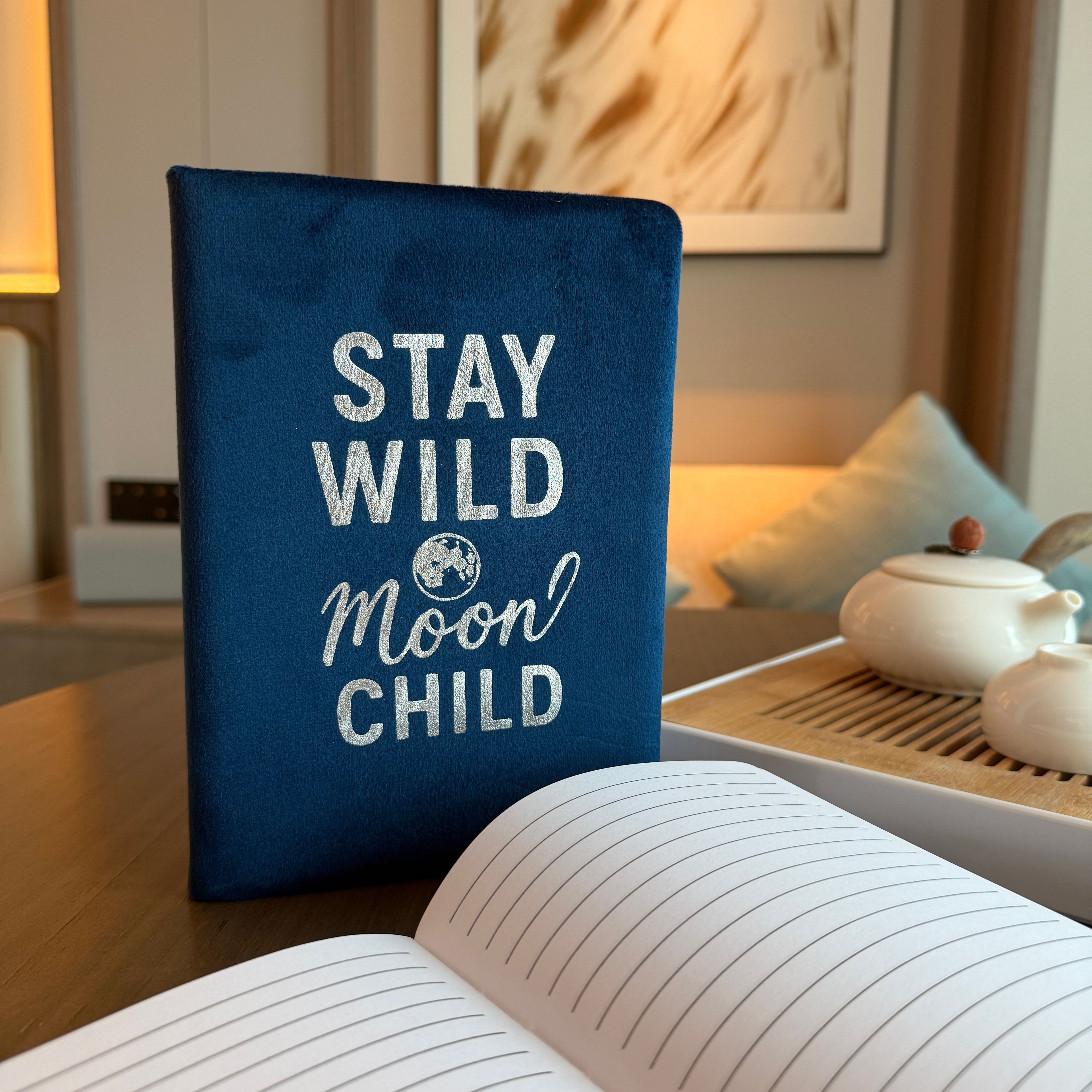 Dark Blue Velvet Notebook - 80 lined pages
