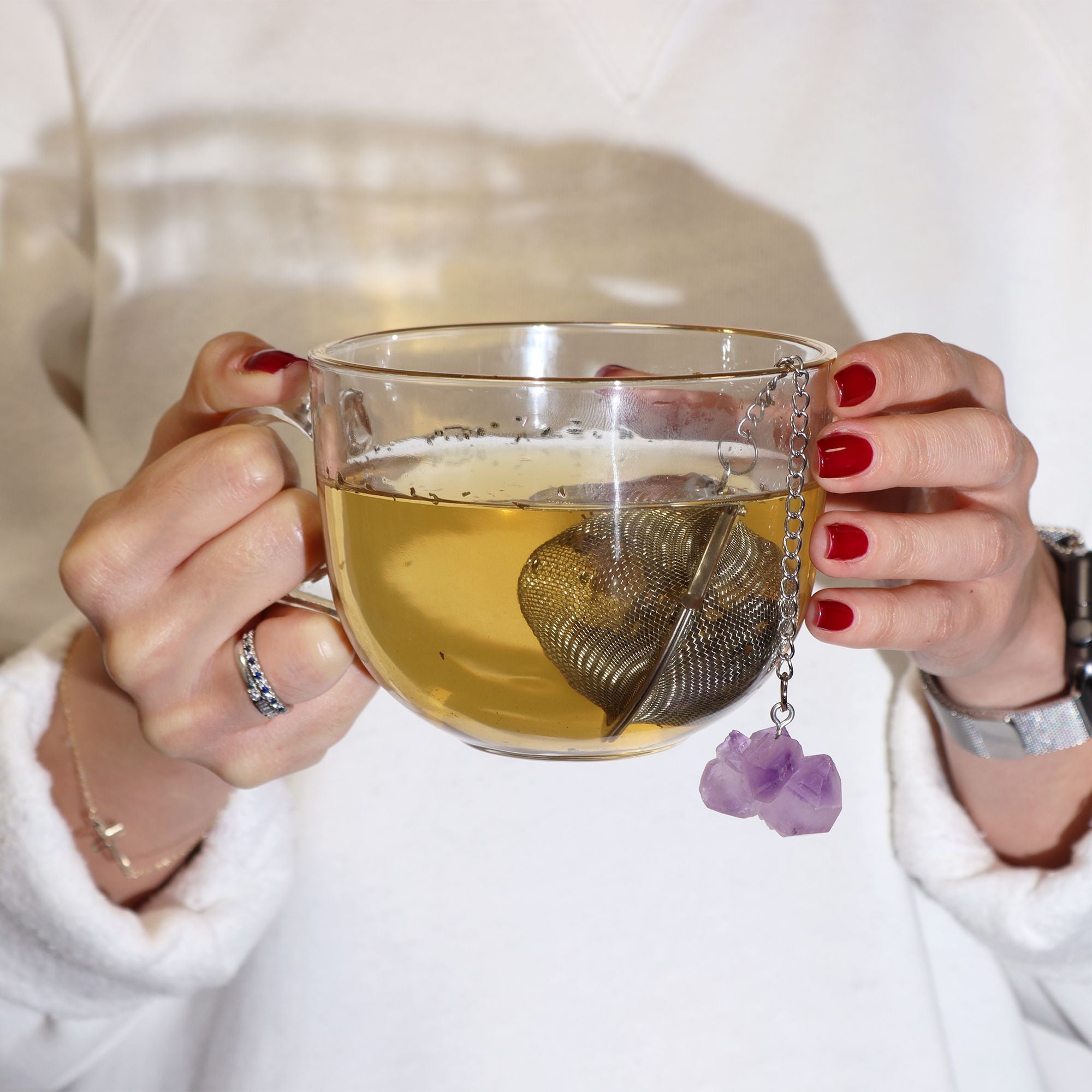 Raw Crystal Tea Strainer - Rock Quartz