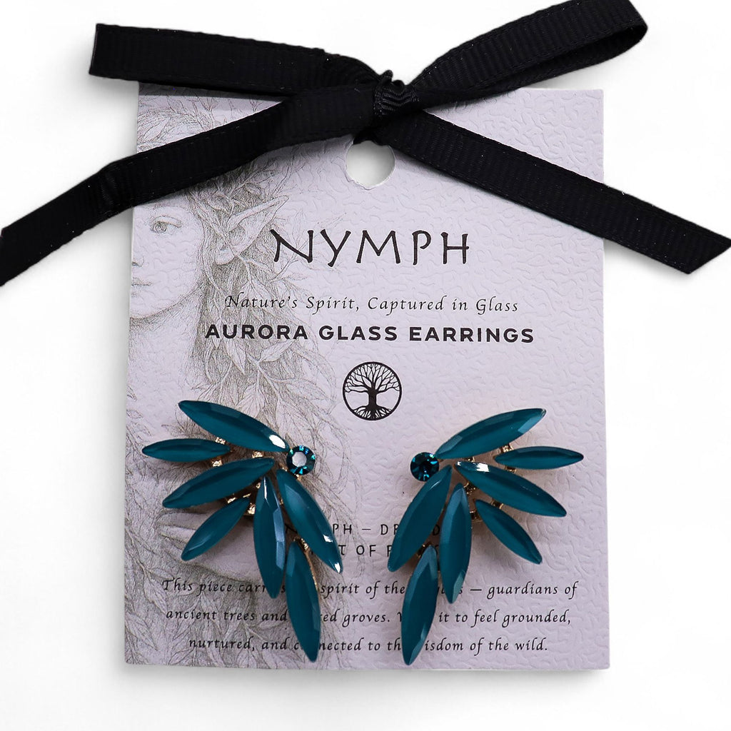 Teal Green - Vintage Glass - Faries - Earrings
