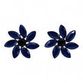Royal Blue - Vintage Glass - Flowers - Earrings