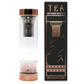 Rose Quartz Crystal Glass Tea Infuser Bottle - Rose Gold